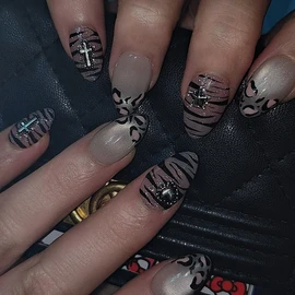 Hopi Gyaru [Handmade Nail Tips] Magnet Gel Artist Recommendation - Coffin / 호피갸루[수제네일팁]자석젤작가추천 - 코핀
