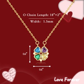 Omboo Heart Necklace for Women, Love Cute 18K Gold Plated Cubic Zirconia Heart Necklace Trendy Dainty Gold Pendant Necklace Jewelry Gifts for Women Birthday Christmas, Gold Chain Necklace Gift for