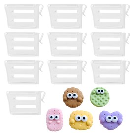 EIHI Pack of 10 Fridge Space Allocator, Fridge Side Door Divider, Drawer Divider, Shelf Divider, Fridge Compartment Organiser, Kitchen Fridge Snap-On Shelf, with 5 Stickers, White