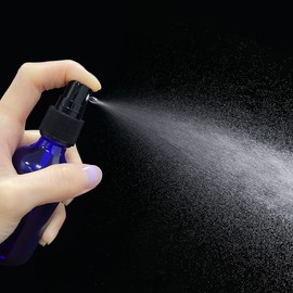 LUFEVRM 2oz Blue Glass Spray Bottles,Empty Small Perfume Travel Refillable Reusable Fine Mister Spray Bottle for Hair,Cleaning Solutions,Aromatherapy and Essential Oil with Extra Nozzle(2 Pack)