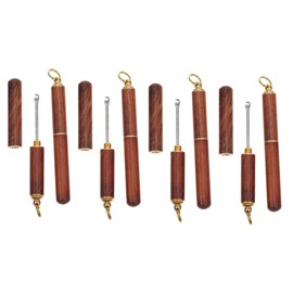 Minkissy 4sets Premium Cleaning Spoons Brass Sandalwood Easy Practical Keep Ears Clean Healthy 2pcs*4