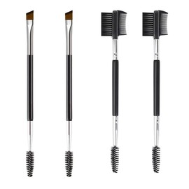 DOKRIN Eye Brush, 4 Pieces Multifunctional Eyebrow Brush, Multifunctional Makeup Tool, Eyebrow Brush, Double Sided Brush, Mascara Brush and Eyebrow Comb