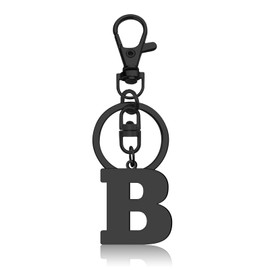 Initial Letter Keychain Monogram Letter Keychain Letter B Alphabet Keyring for Handbag Wallet Purses Backpack Metal Letter Key Ring for Friends Colleague Stainless Steel Letter Pendant Car Keyring