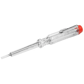 TOOLSTEK WOKIN 140mm 3mm Mains Tester Plain Slot Blade Neon 100-500Volts Circuit electricians Electrical Voltage Pen Flat Screwdriver Transparent Safety Insulated Handle Pocket Clip