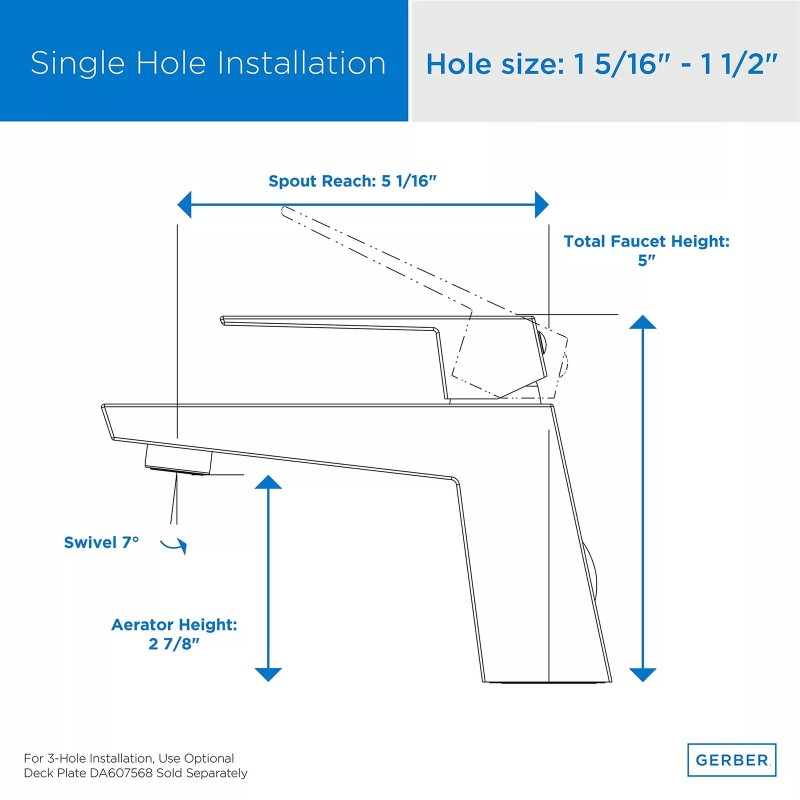 Gerber Danze by Gerber Mid-Town Single Handle Lavatory Faucet D222562