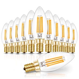 Hizashi E12 Candelabra LED Light Bulb 40 Watt 90+CRI Chandelier Light Bulbs Dimmable, B10 LED Candelabra Bulbs, 4W, 450LM 2700K Soft White, Candle Light Bulbs, UL Listed, 12 Pack