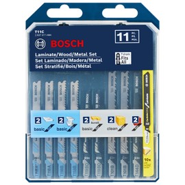 Bosch T11C 11 pc. Laminate/Wood/Metal T-Shank Jig Saw Blade Set