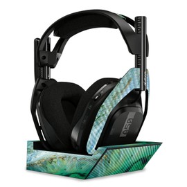 MightySkins Carbon Fiber Skin Compatible with Astro A50 Wireless Headphones + Base Station (Gen 4) - Green Shell | Protective, Durable Textured Carbon Fiber Finish | Easy to Apply | Made in The USA
