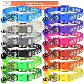 GAMUDA Collares Reflectantes para Cachorros, Collares Reflectantes De Nailon Suave, Collares De Identificación Que Brillan En La Oscuridad, Collares