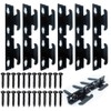 XJKJSX 12 PCS Black Curtain Rod Bracket Hardware: Iron, Wall
