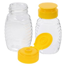 BIUDECO 108ml Squeeze Honey Bottle Dispenser Flip Lid Leakproof Containers for Home Restaurant Use