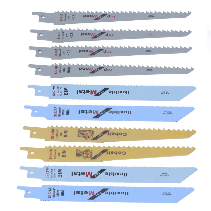 10Pcs Reciprocating Saw Blades High Carbon Steel Bimetal Sabre Saws