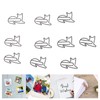 100pcs Cat Shape Paper Clips Increased Slip Resistance Rustproof Metallic