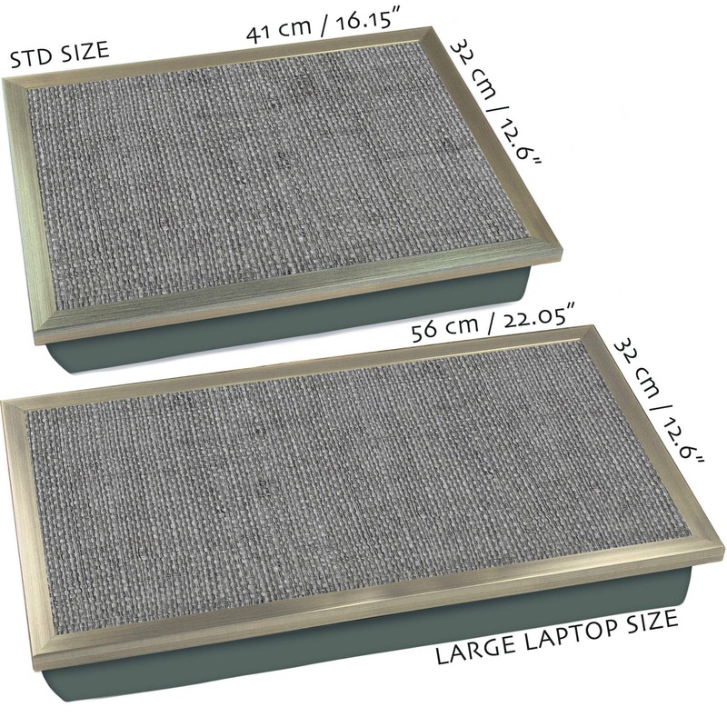 Taupe Grey LAP TRAY: Bean Bag Cushioned Laptop Desk, Padded