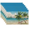 Tropical Beach Placemats Set of 6,Hawaii Palm Tree Placemats 12x18