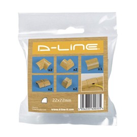 D-Line Quarter Round Cable Trunking Clip-Over Accessory Multipack | Join Multiple Lengths of 22x22mm Quarter Round Cable Cover | 10 Piece Electrical Trunking Accessory Multipack - Stainable Oak