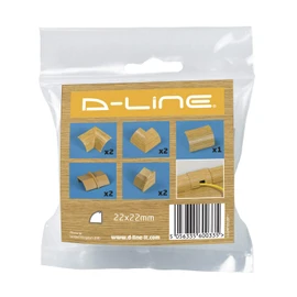 D-Line Quarter Round Cable Trunking Clip-Over Accessory Multipack | Join Multiple Lengths of 22x22mm Quarter Round Cable Cover | 10 Piece Electrical Trunking Accessory Multipack - Stainable Oak