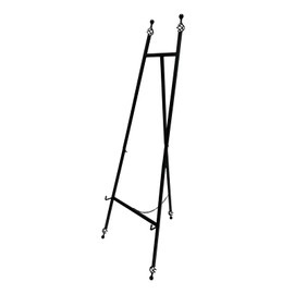 Metal Easel Stand with Chain Support for Mirror,Iron Floor Easels for Display Wedding Sign,58 Inch Adjustable Arts & Crafts Easels(Black)
