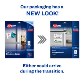 Avery Magnetic Printable Business Cards, 2" x 3.5", Matte White, 30 Blank Cards for Inkjet Printers (08374)