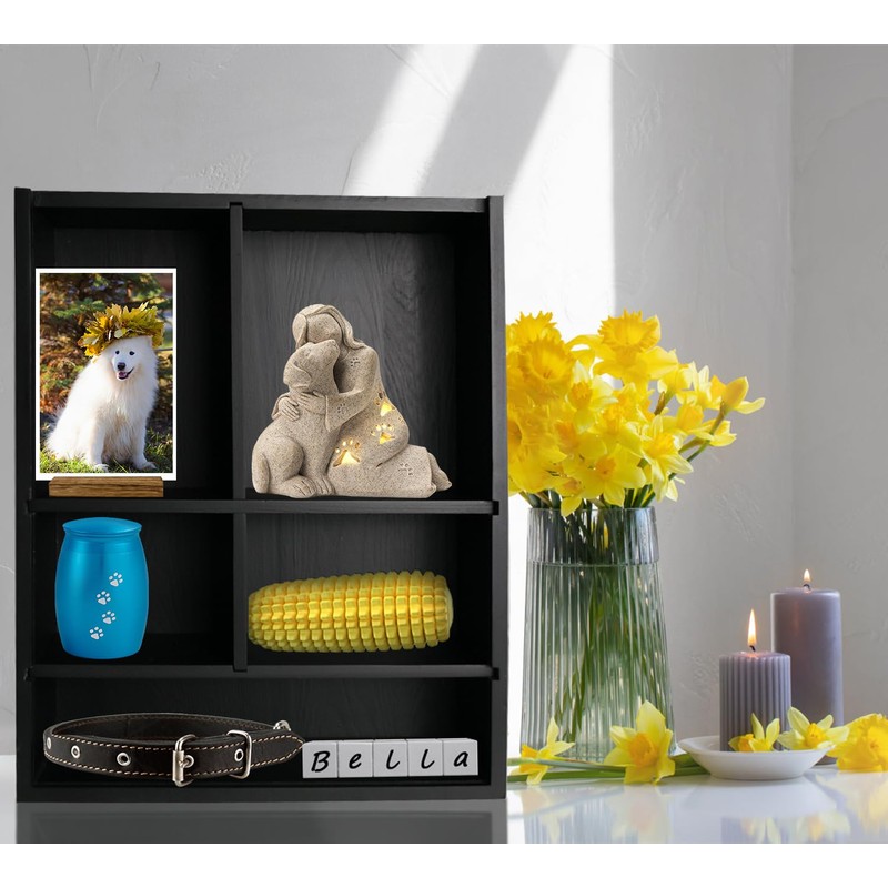 Sofunii Pet Memorial Shadow Box with Shelves for Dogs or