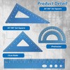 DHWEKU Set Square, Ruler 15 cm Children, 4-Piece Metal Ruler