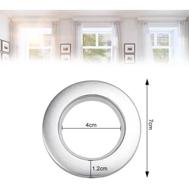 Inkurie 20 Pack Curtain Grommets, 40mm Curtain Eyelet Ring Plastic Grommets Ring Silver Low Noise Curtains Rings for Window Fabric Home Drapes, Inner Diameter 1-9/16"