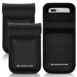 Xuhal 3 Pcs Faraday Bag Security Pouch Smartphone Sleeve Weatherproof Nylon Signal Blocking Device 7.1 x 4.6 Inch Phone Pouch Fits Most Cell Phones(Black)