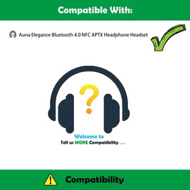 Professionelle Ersatz Ohrpolster Kissen Kompatibel mit Auna Elegance Bluetooth 4.0 NFC APTX Kopfhörer Headset Ohrpolster mit weichem Protein Leder/Memory Foam