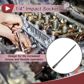 HEROFFIX 1 Pc Impact Socket Durable Hardware Tool 250mm Silver Tone CR-MO 6 Point 8mm for Car Motorcycle Dirtbike Repair