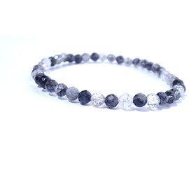 Kana Stone ∞ (Guardian Stone for Mind and Body, Healing), Tourmaline Bracelet, Women's, Men's, Natural Stone, Power Stone, Black Tourmaline, 0.2 inches (4 mm), Round Cut (For Purification, Shredded Stone) (Mens XL, Approx. 7.9 inches (20 cm) (For Men wit