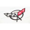AUTO 2PCS Black Front Rear 50Th Anniversary Cross Flags Emblems