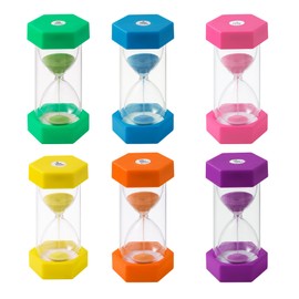 6 Stück Bunter Sanduhren für Kinder,Buntes Sanduhren Set 1/3/5/10/15/30 Minuten, Zeitmesser Sanduhren für Klassenzimmer, Küche, Spiele und Home Office Dekoration