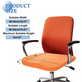 sourcing map Office Chair Cover, 46-54cm Jacquard Stretchable Soft Rotating Chair Slipcover Washable Desk Computer Seat Cover Protector for Office Home, Orange