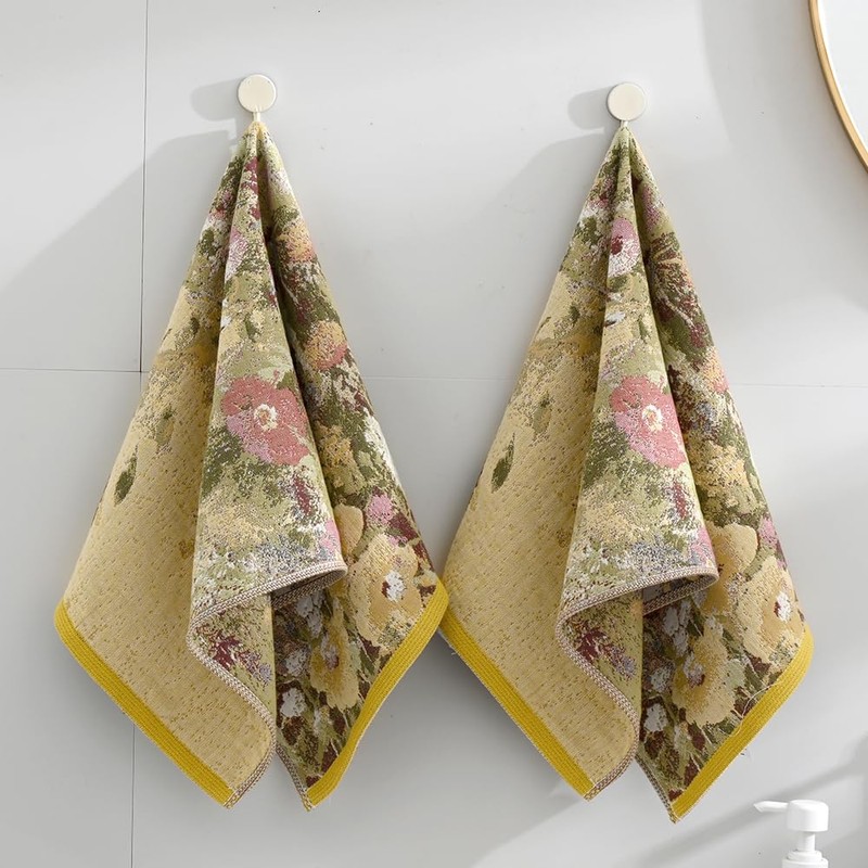 sense gnosis Floral Garden Hand Towel Set of 2 Super