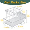 LIYI Dish Drying Rack,Large Dish Rack for Kitchen Counter,2-Tier Dish