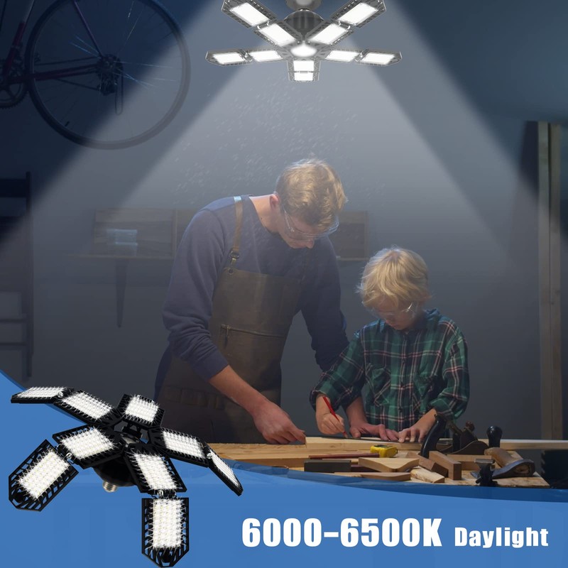 Aoretic LED Garage Lights Bulb 10+1 Panels 2 Pack -200W,