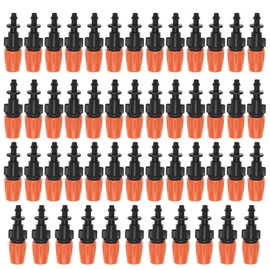 50Pcs / Set 1/4 Inch Adjustable Garden Drip Irrigation Misting Nozzles Micro Flowing Sprinkler Head Atomizer Outdoor Cooling System Patio Misting System, Misting Nozzle Drip