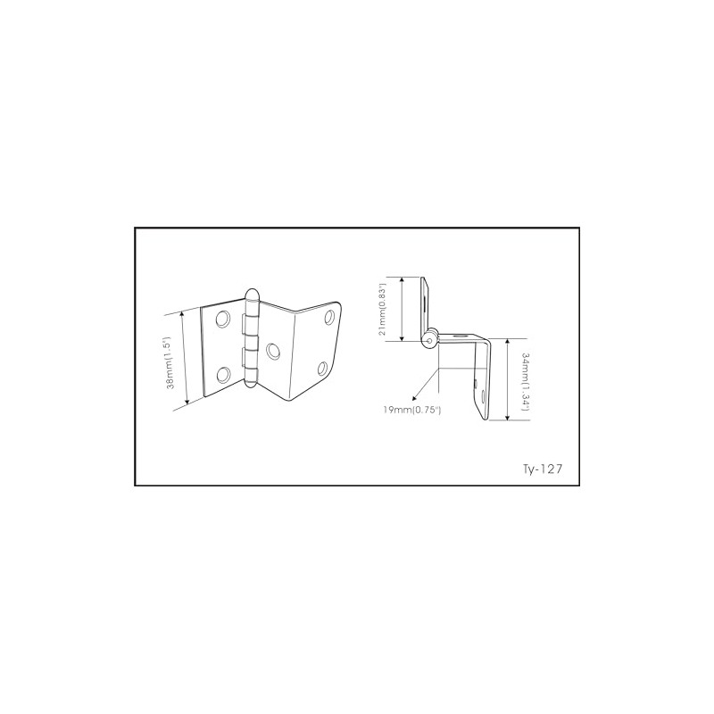 QCAA Durable Steel Semi-Concealed Hinge for Box, Chest & Cabinet,