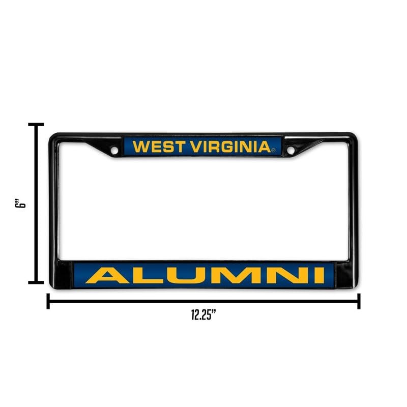 West Virginia Mountaineers Alumni Black Metal License Plate Frame Holder