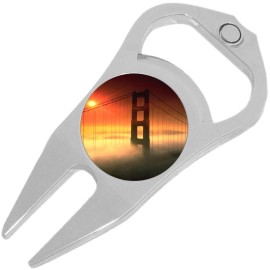 NewCharms Gate Bridge Fog Golf Ball Marker Divot Repair Tool Bottle Opener