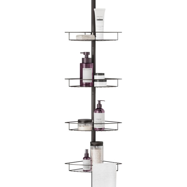 Zenna Home Zenna Home Tension Pole Shower Caddy, Adjustable Corner