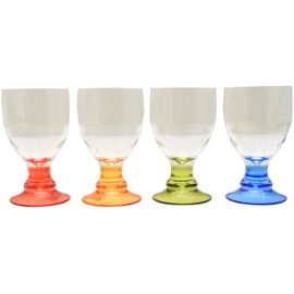 Flamefield T0186M Party Bella Acrylic Wine Goblets - Pack of 4, Assorted