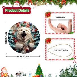 Adorable Polar Bear Christmas Ornament, Fun Decor for Kids Rooms, Acrylic Christmas Tree Ornaments, Home Decorates Christmas, Xmas Ornaments, Trending 2024, Idea