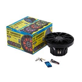 Seachoice 10" 800 Watt Black Subwoofer with LED Illumination, Marine Grade Subwoofer