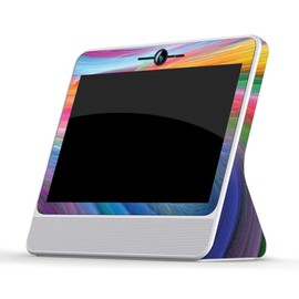 MightySkins Skin Compatible with Facebook Portal - Rainbow Waves | Protective, Durable, and Unique Vinyl Decal wrap Cover | Easy to Apply, Remove, and Change Styles | Made in The USA