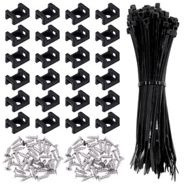 Swpeet Juego de 360 bridas de cierre automtico para cables (150 x 4 mm) y 6 mm tipo silln, base con tornillos de cabeza plana de rosca profunda,...   