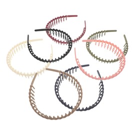 minkissy 7pcs Non Slip Plastic Headbands with Teeth for Women Men Facial Hair Accessories for Skincare Flyaway Design for Face Washing and Sports