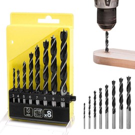 Drill Bit [8 Types of Models] Woodworking Drill Triangular Woodworking Drill, Drilling and Positioning Tool for Drilling and Grooving Wood/Resin