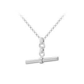 Tuscany Silver Women's Sterling Silver Belcher 20mm x 8mm T-Bar Adjustable Necklace 41cm/16-46cm/18