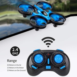 GOTOTOP - 3 en 1 RC Drone Mini RC Drone Juguete Flip Modo sin cabeza Tierra Agua Barco Eléctrico Control Remoto Niños Juguete